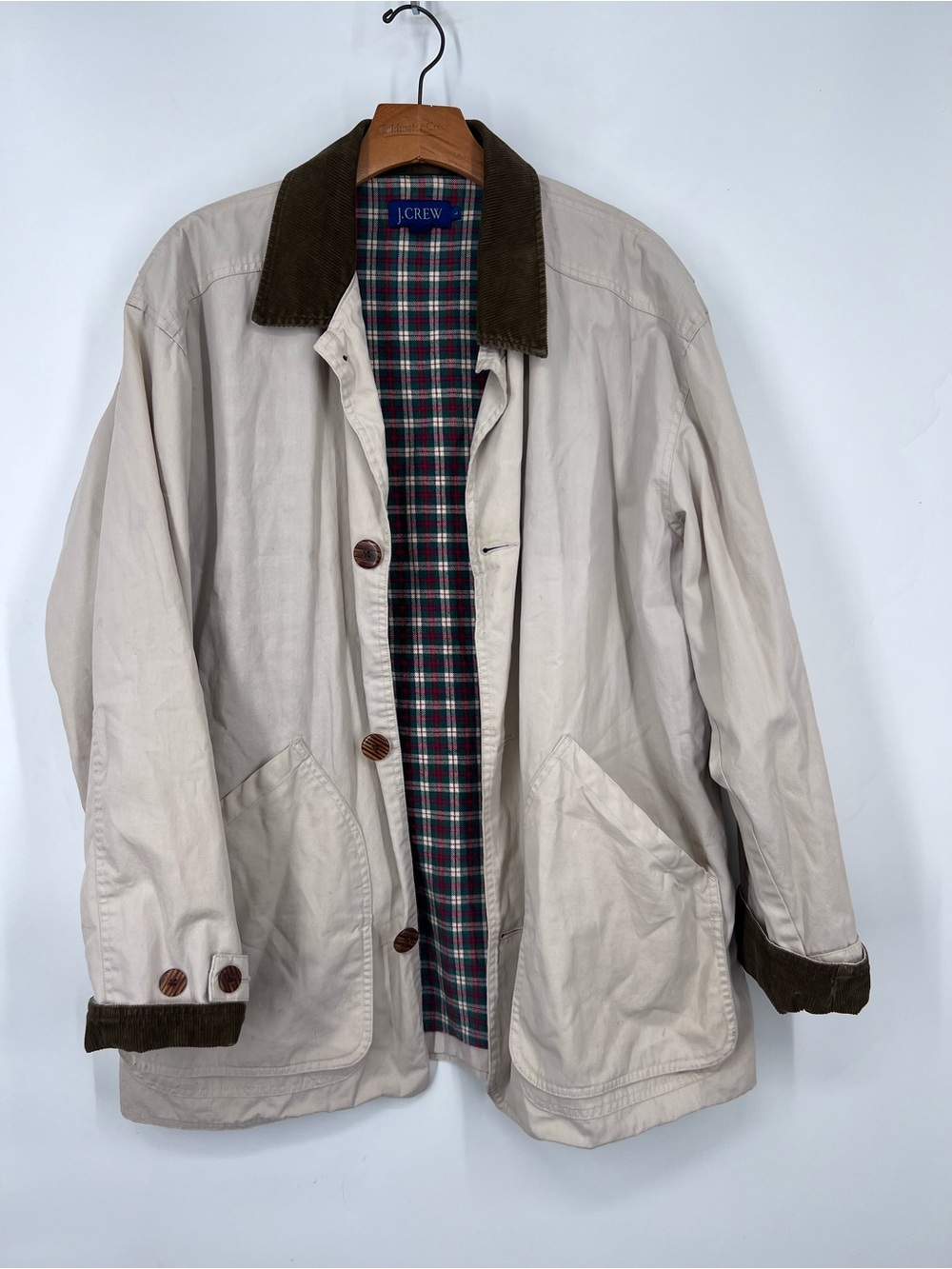 J. Crew Vintage 80’s Men’s Barn Coat Field Jacket Corduroy Collar Large